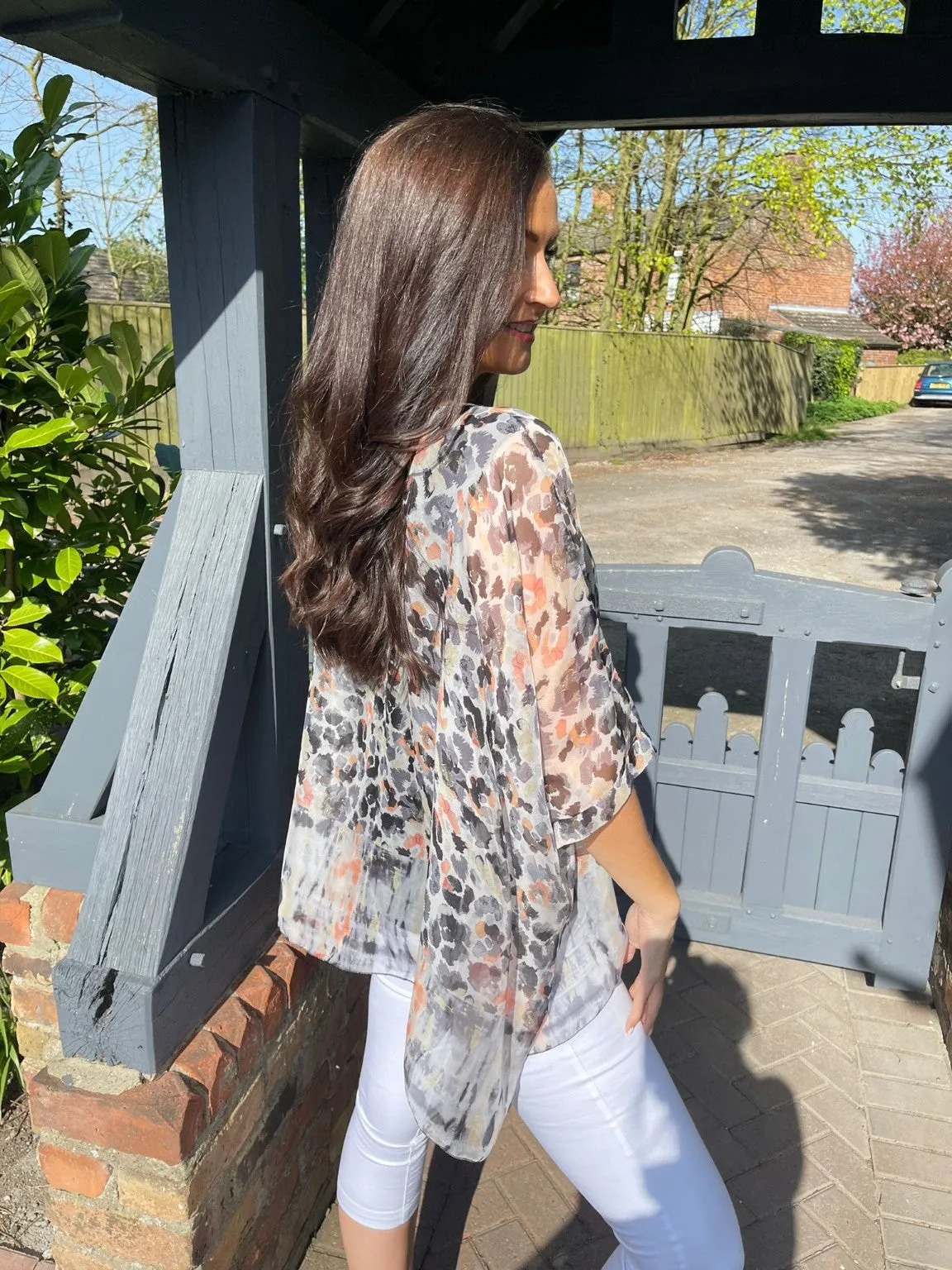 Animal Print Floaty Top Freya