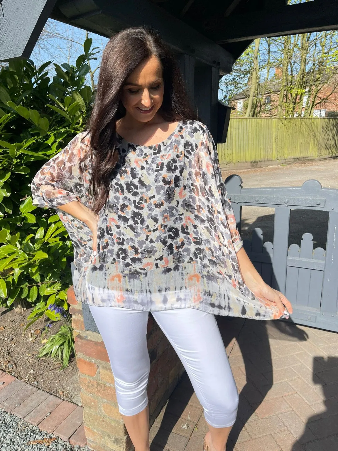Animal Print Floaty Top Freya