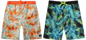 B-A9535 - Wholesale Boy's Palm Leaf Print Swim Trunk