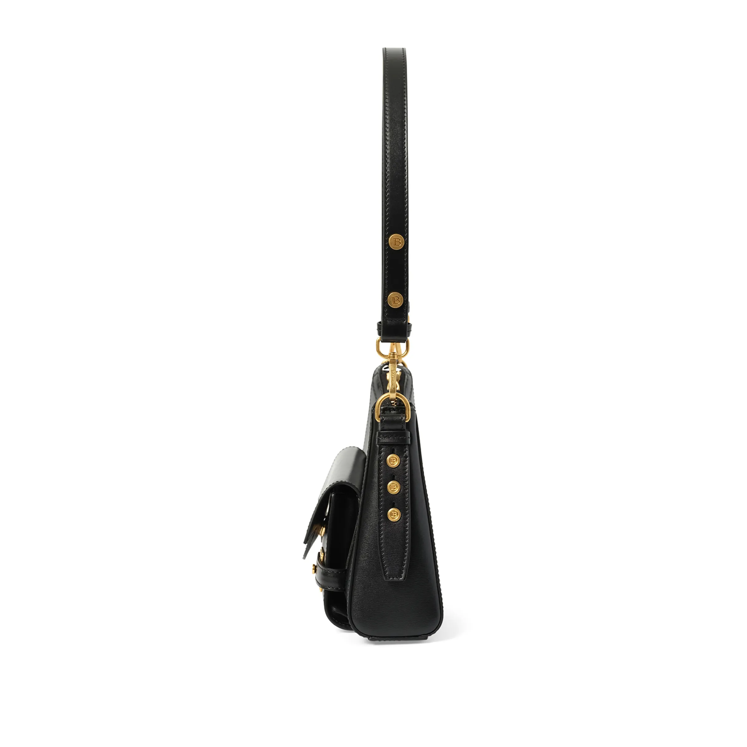B-Buzz Hobo Calfskin Shoulder Bag in Black