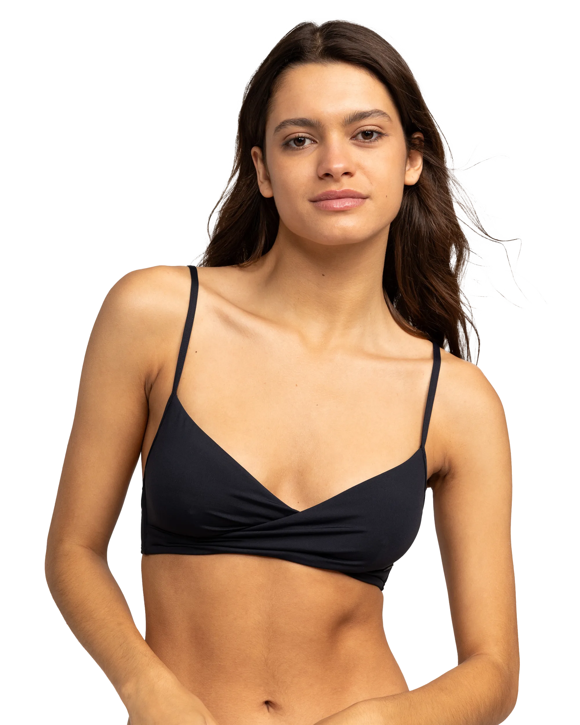 Beach Classic Wrap Bikini Top in Anthracite