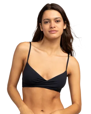 Beach Classic Wrap Bikini Top in Anthracite