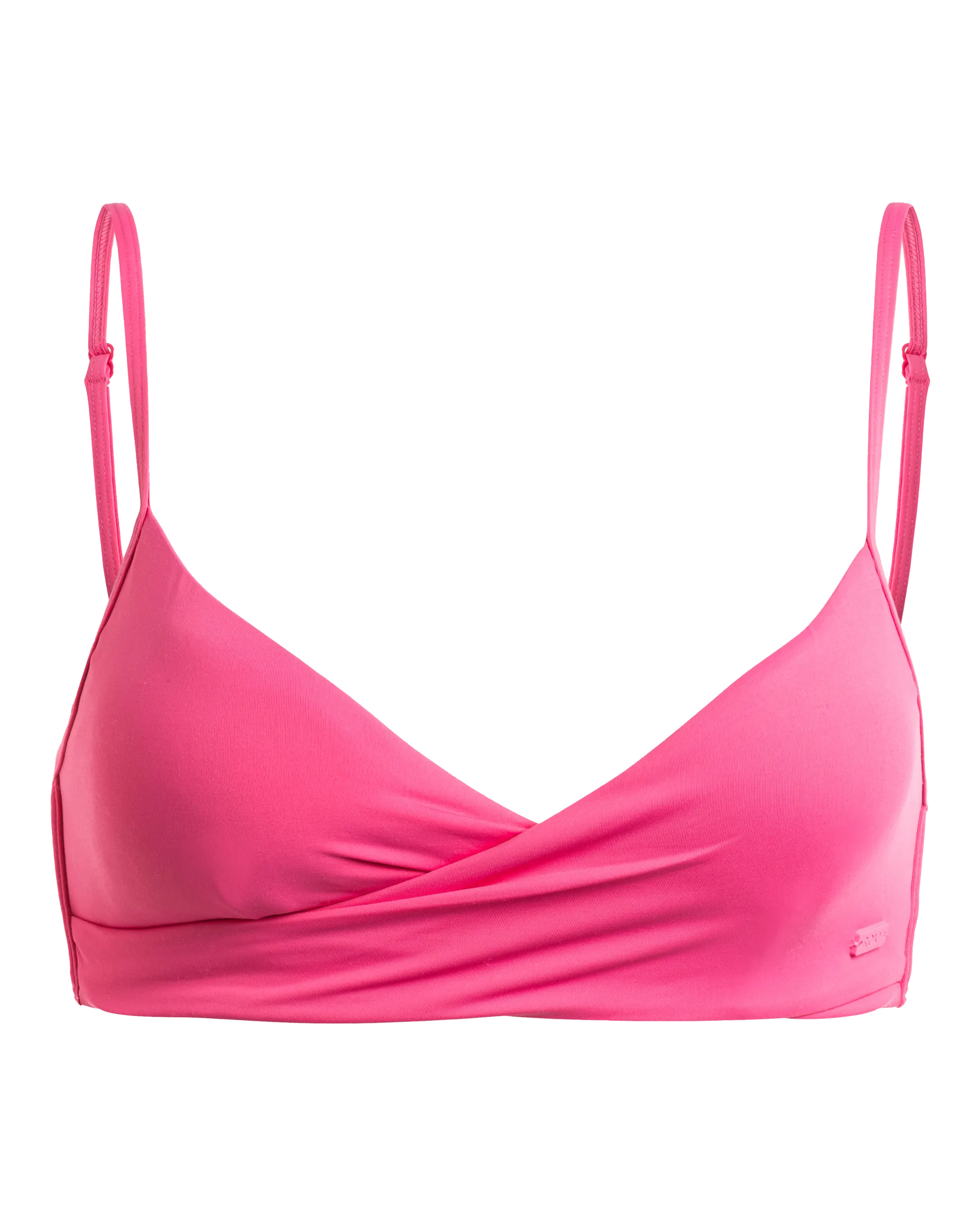 Beach Classic Wrap Bikini Top in Shocking Pink
