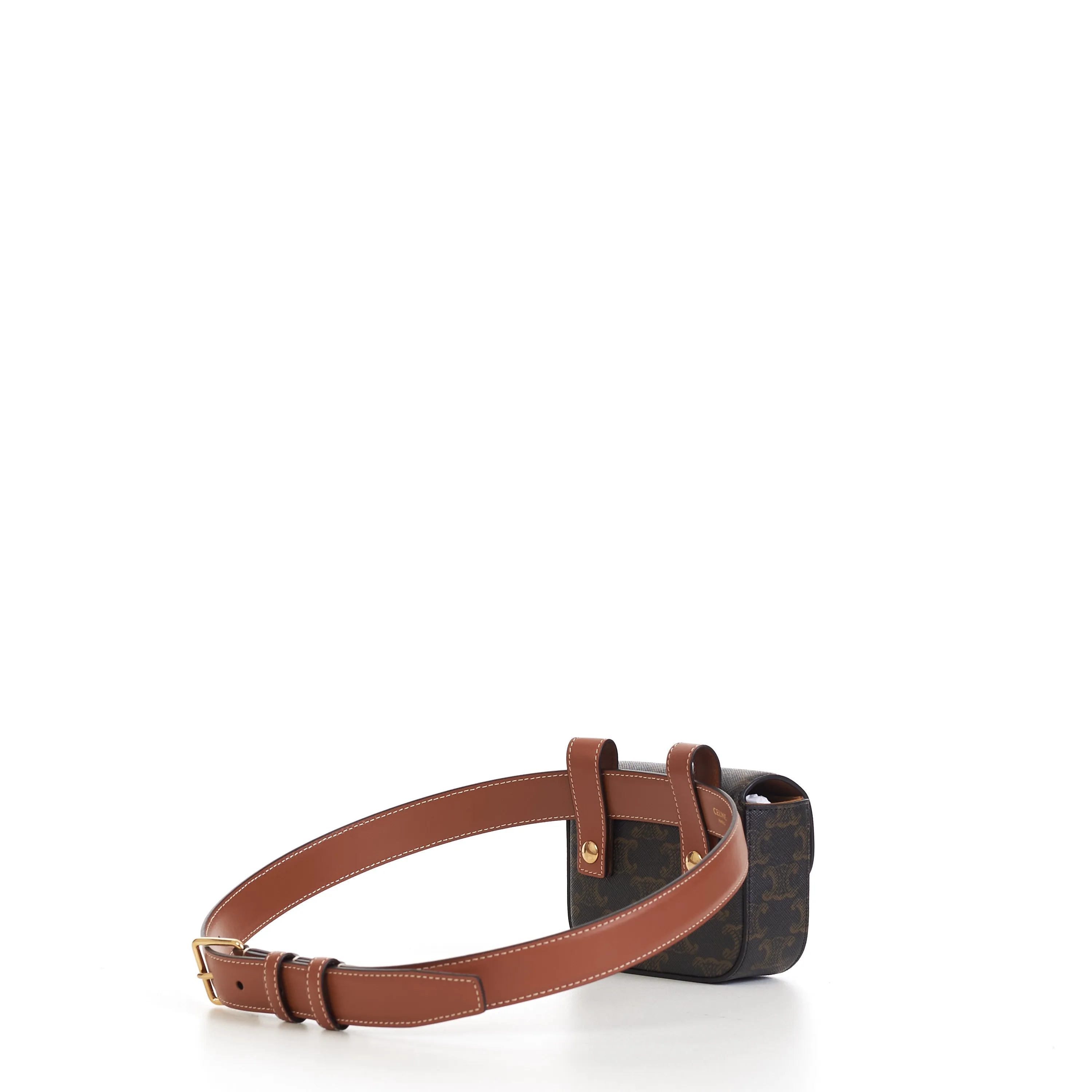 Belt Bag Triomphe Belt In Tan Brown Triomphe Canvas And Calfskin