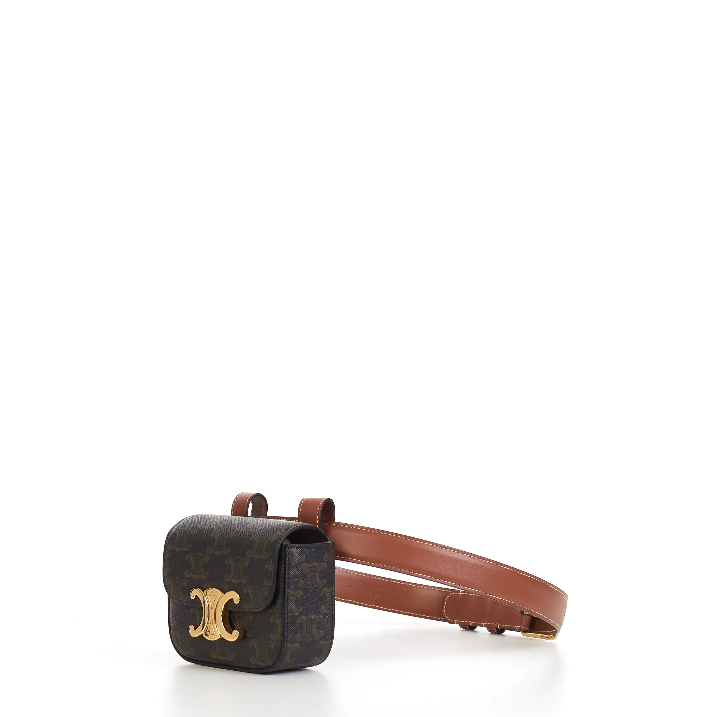 Belt Bag Triomphe Belt In Tan Brown Triomphe Canvas And Calfskin