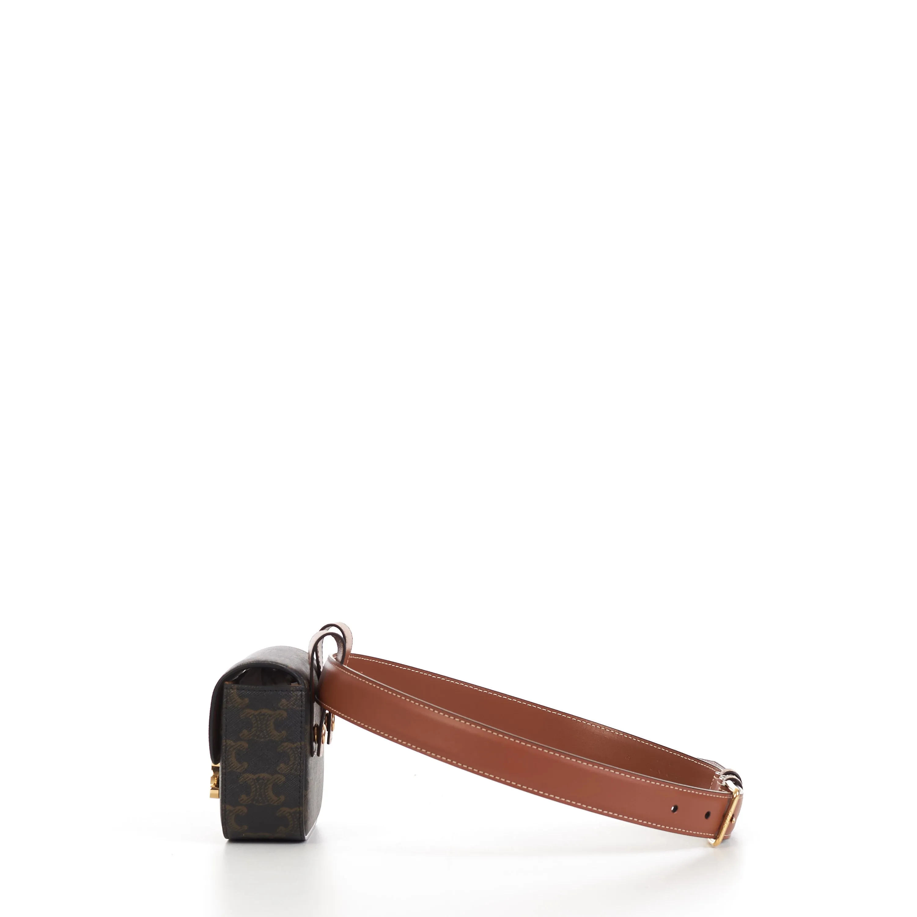 Belt Bag Triomphe Belt In Tan Brown Triomphe Canvas And Calfskin