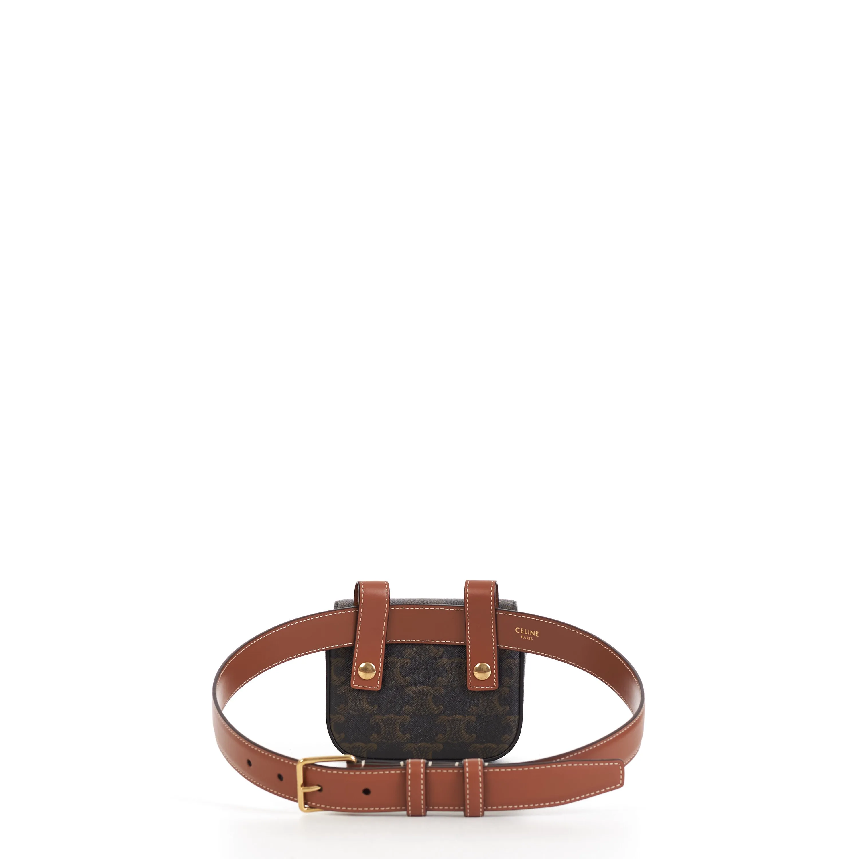 Belt Bag Triomphe Belt In Tan Brown Triomphe Canvas And Calfskin