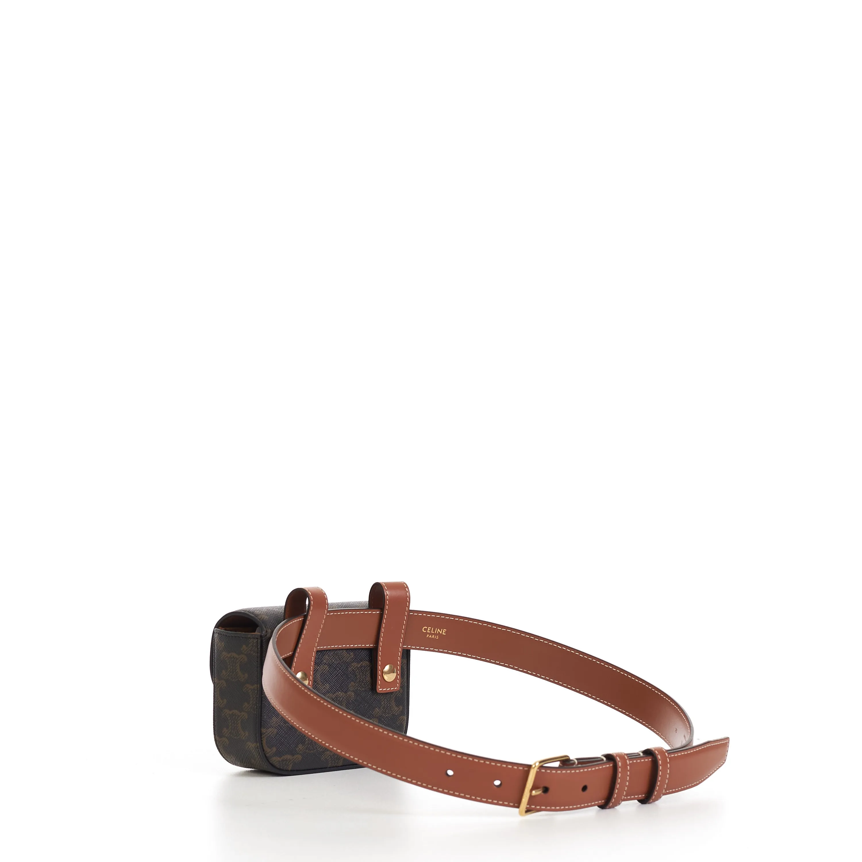 Belt Bag Triomphe Belt In Tan Brown Triomphe Canvas And Calfskin