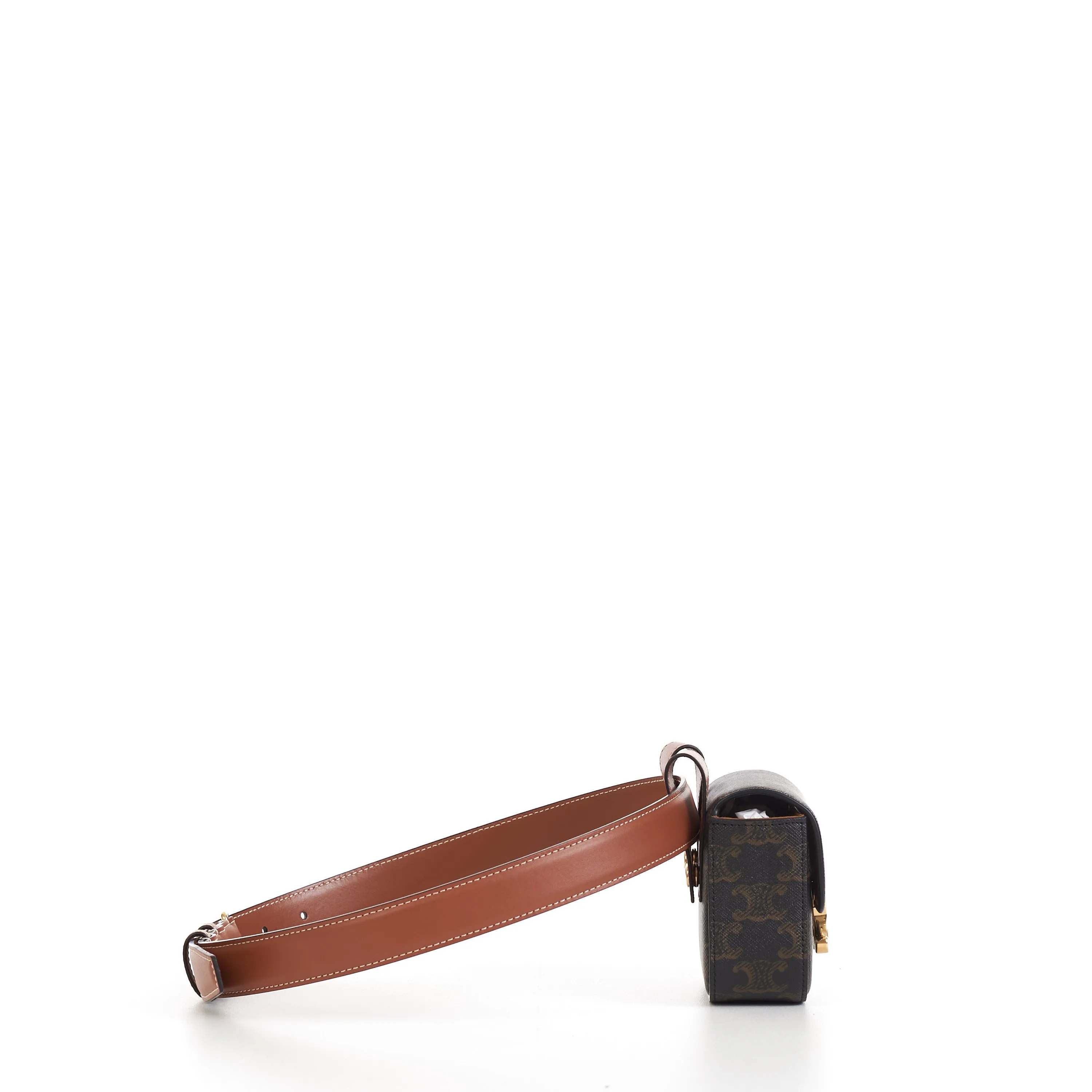 Belt Bag Triomphe Belt In Tan Brown Triomphe Canvas And Calfskin