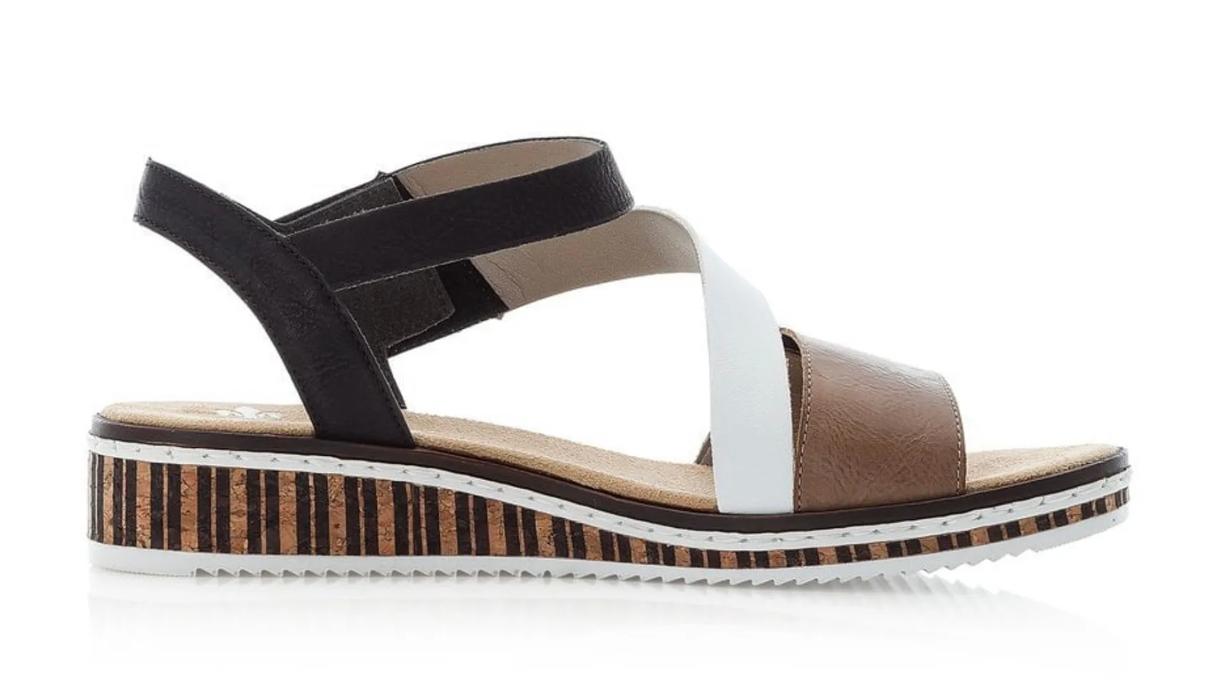 BLACK & TAN MULTI STRAP SANDAL