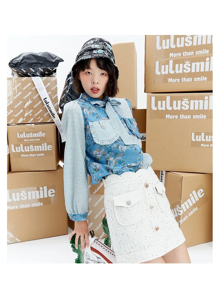 Bow stitching style shirt【s0000001068】