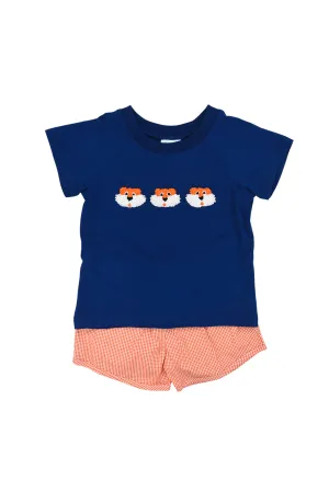 Boys Navy Tiger Short Set