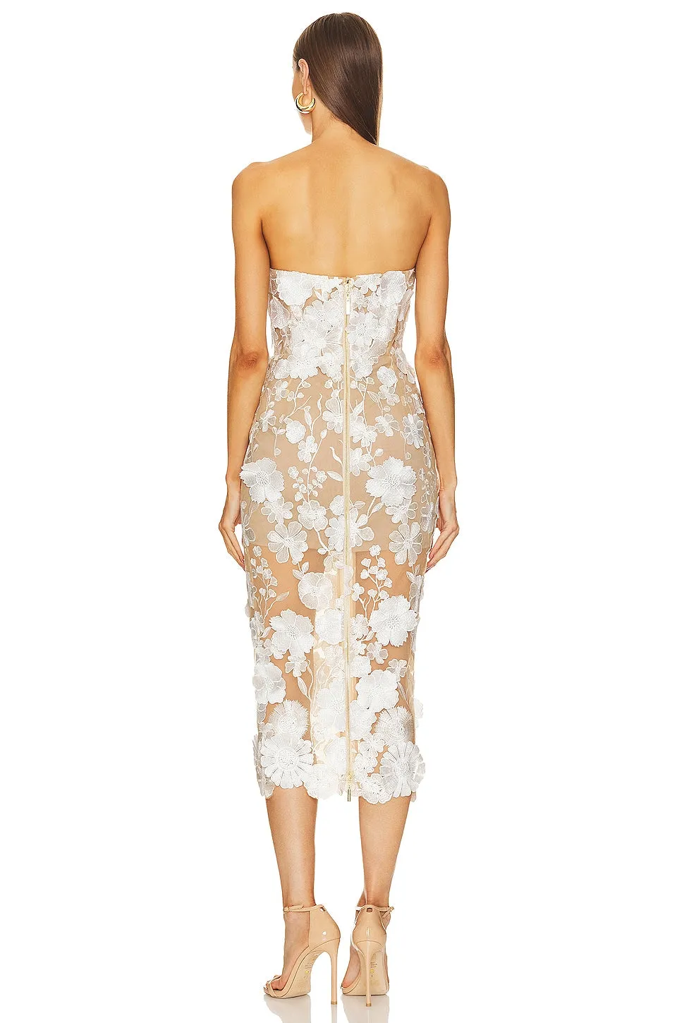 Bronx and Banco Jasmine Midi Dress in White & Floral