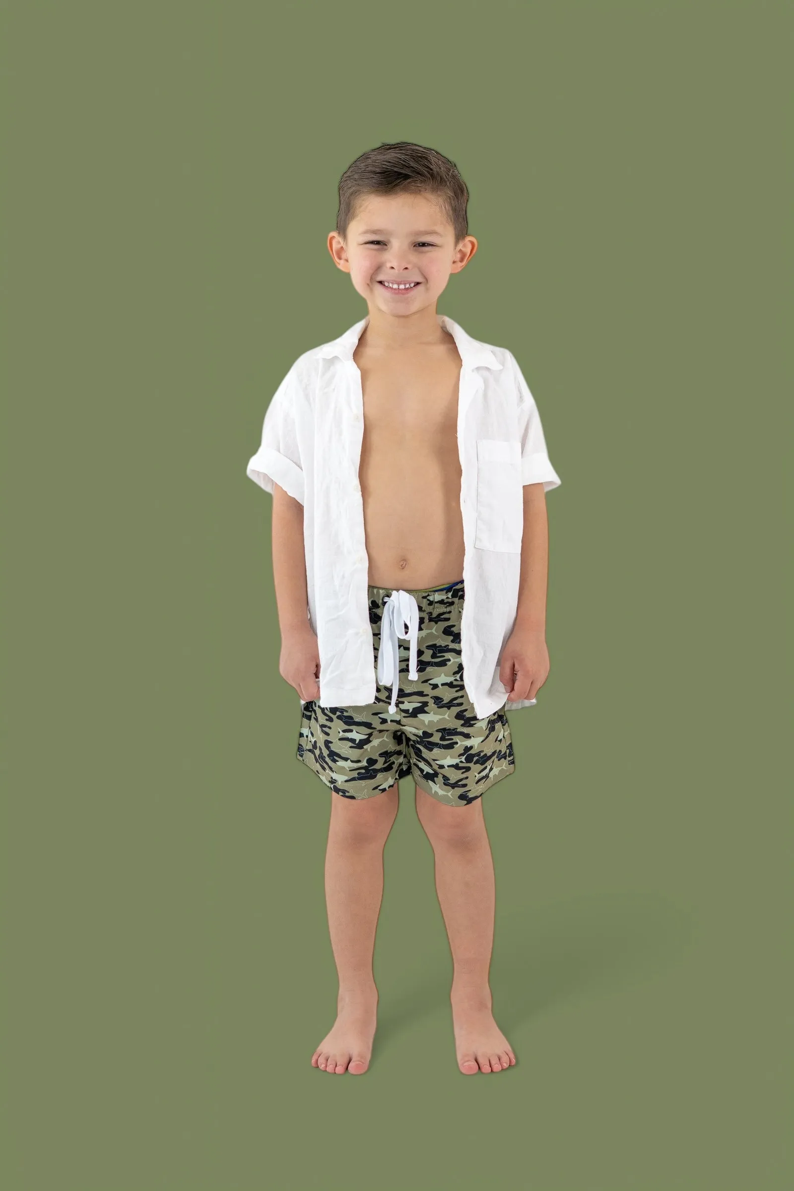 CAMO SHARK BOY'S DREAM SWIM TRUNKS