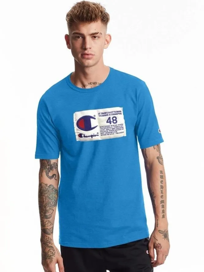 Champion Photo-real Jock Tag Heritage Tee Blue Jay GT19 586377 Y18