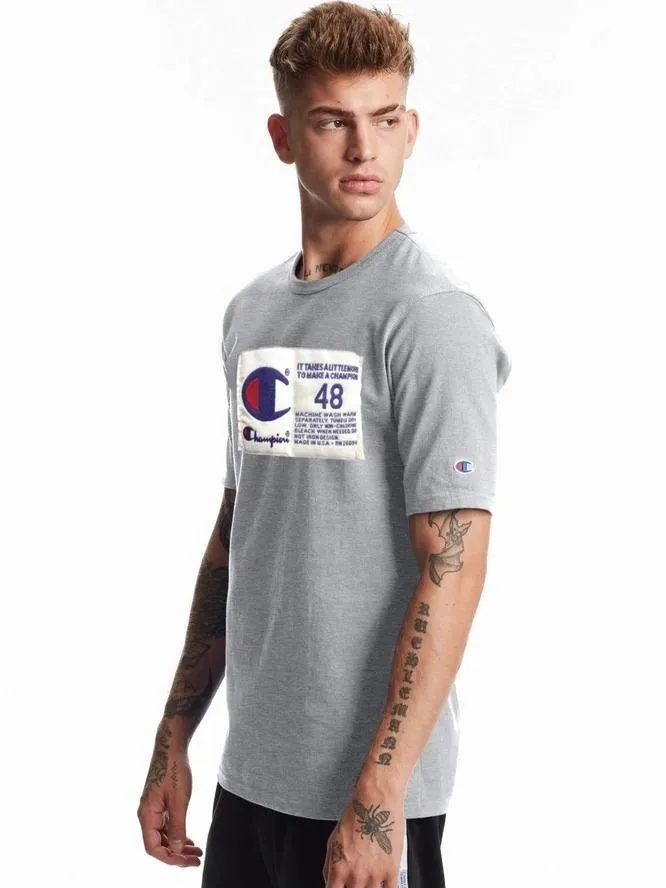 Champion Photo-real Jock Tag Heritage Tee Oxford Gray GT19 586377 1IC