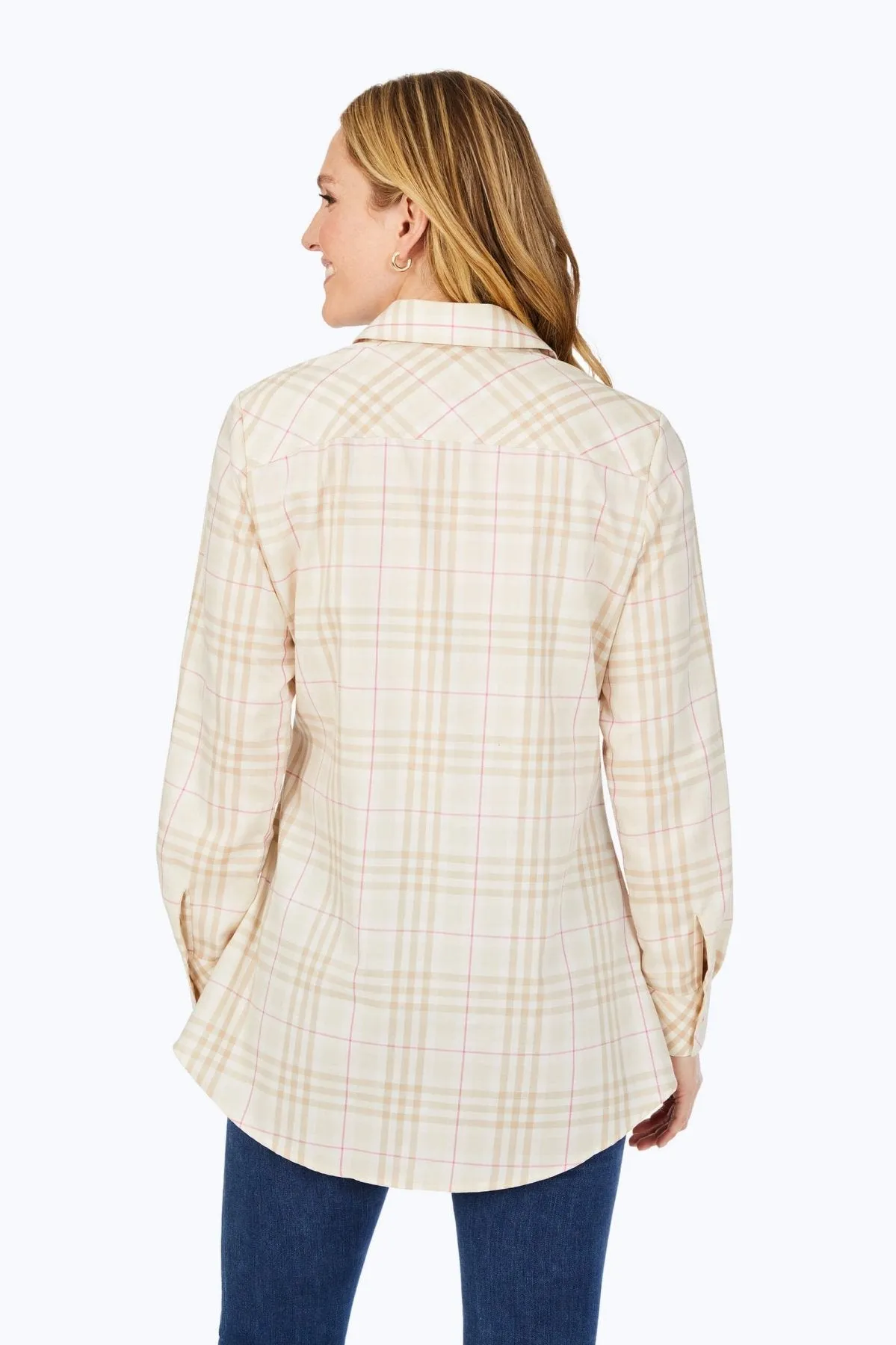 Cici No Iron Warm Plaid Tunic