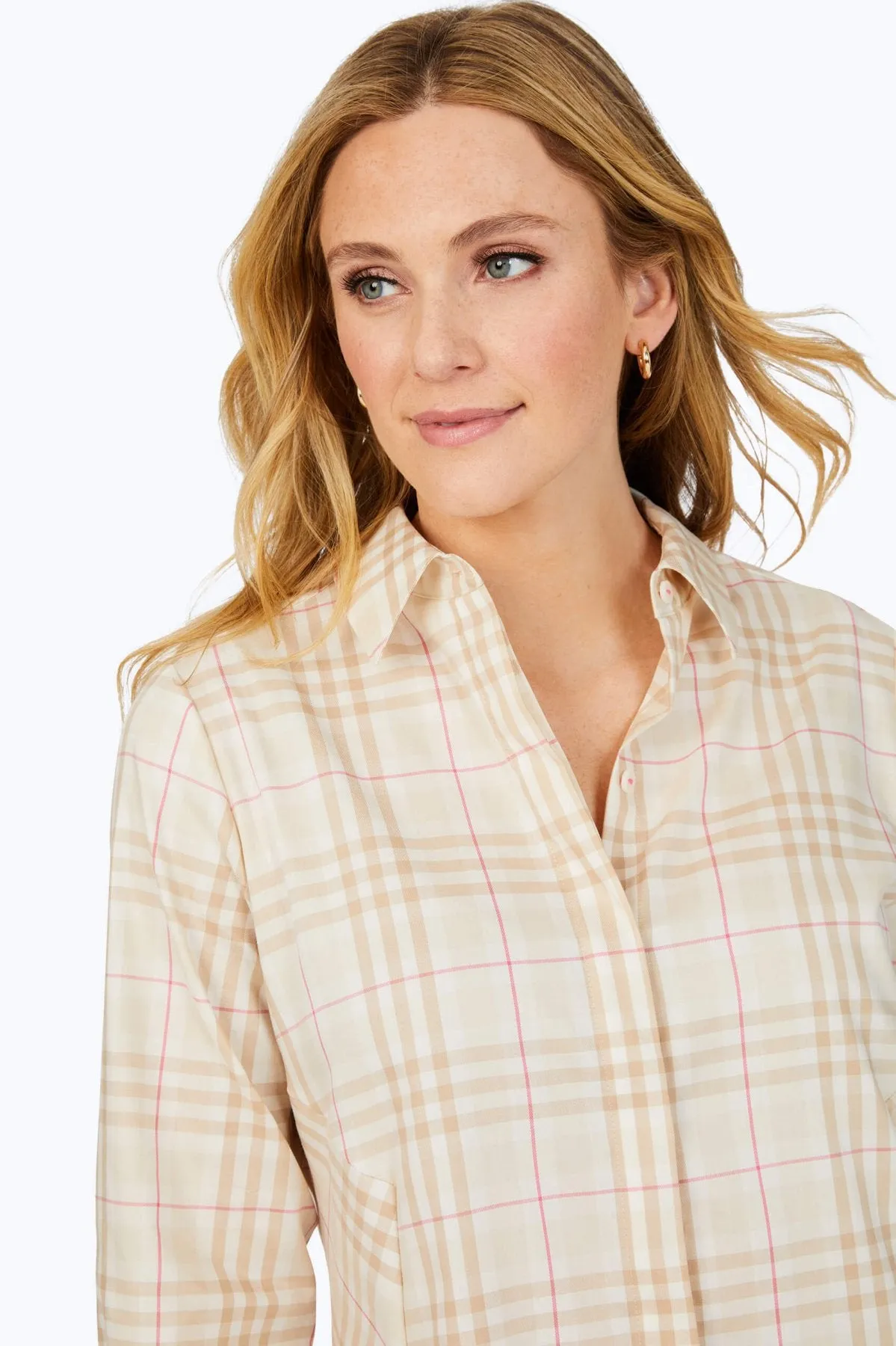 Cici No Iron Warm Plaid Tunic