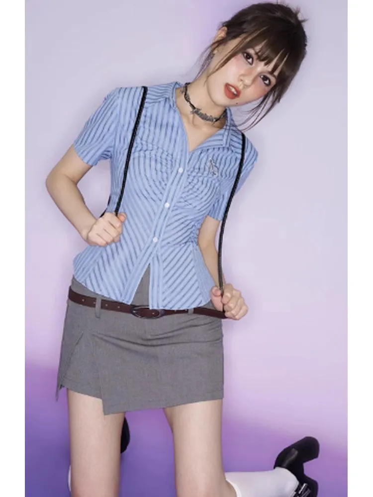 College style blue shirt【s0000002869】