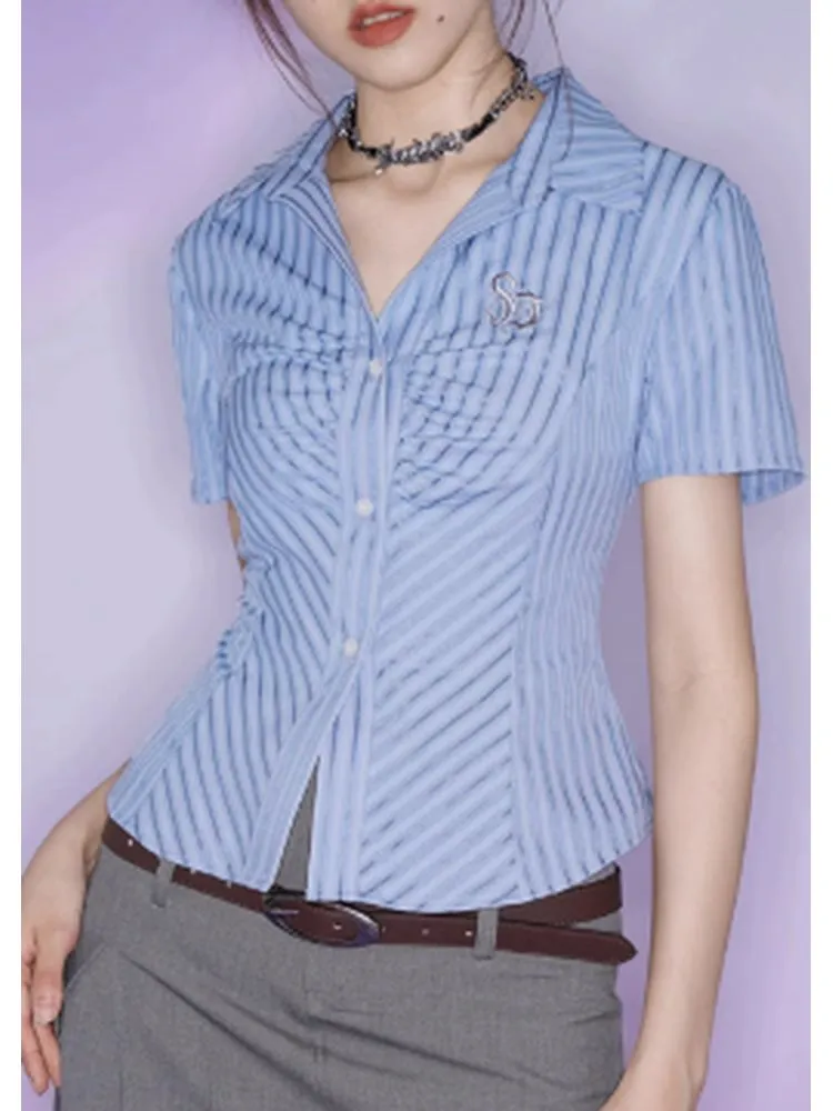 College style blue shirt【s0000002869】
