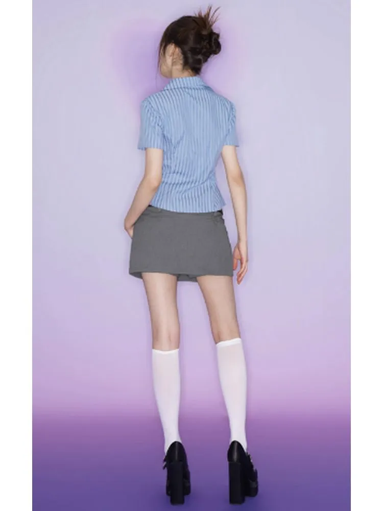 College style blue shirt【s0000002869】