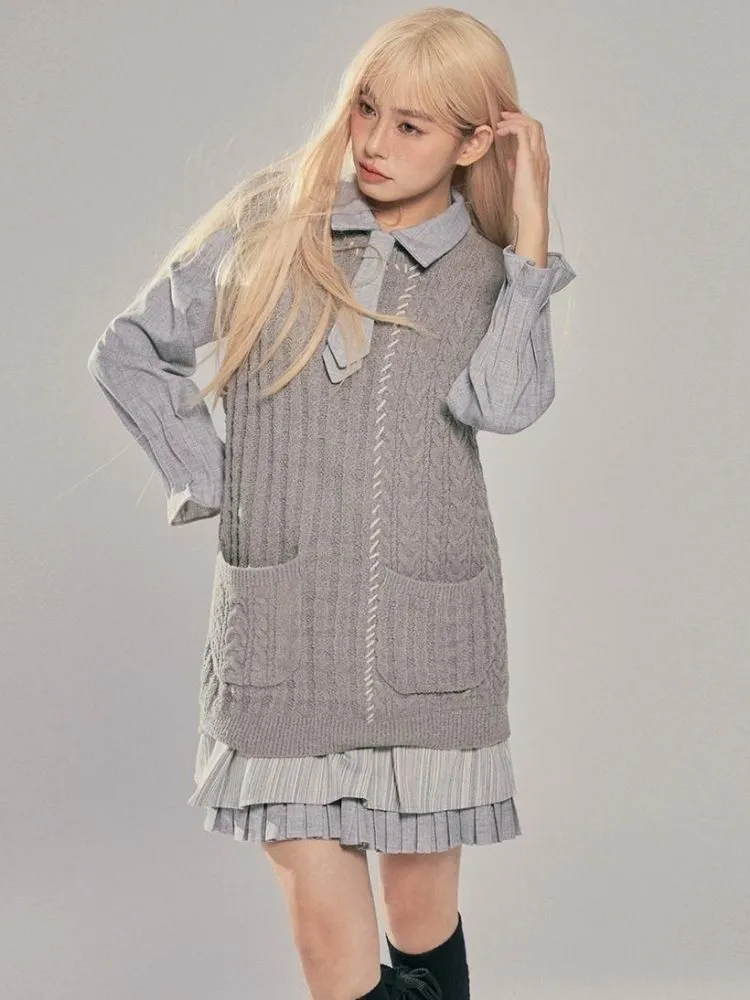 College style sweater vest【s0000003721】