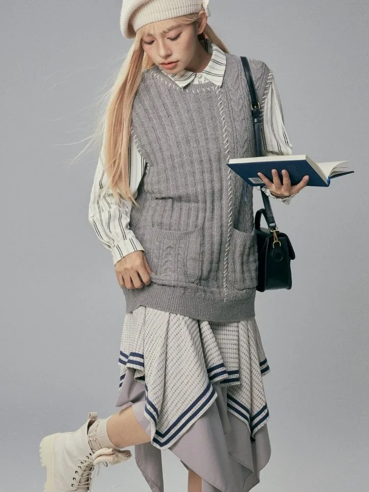 College style sweater vest【s0000003721】