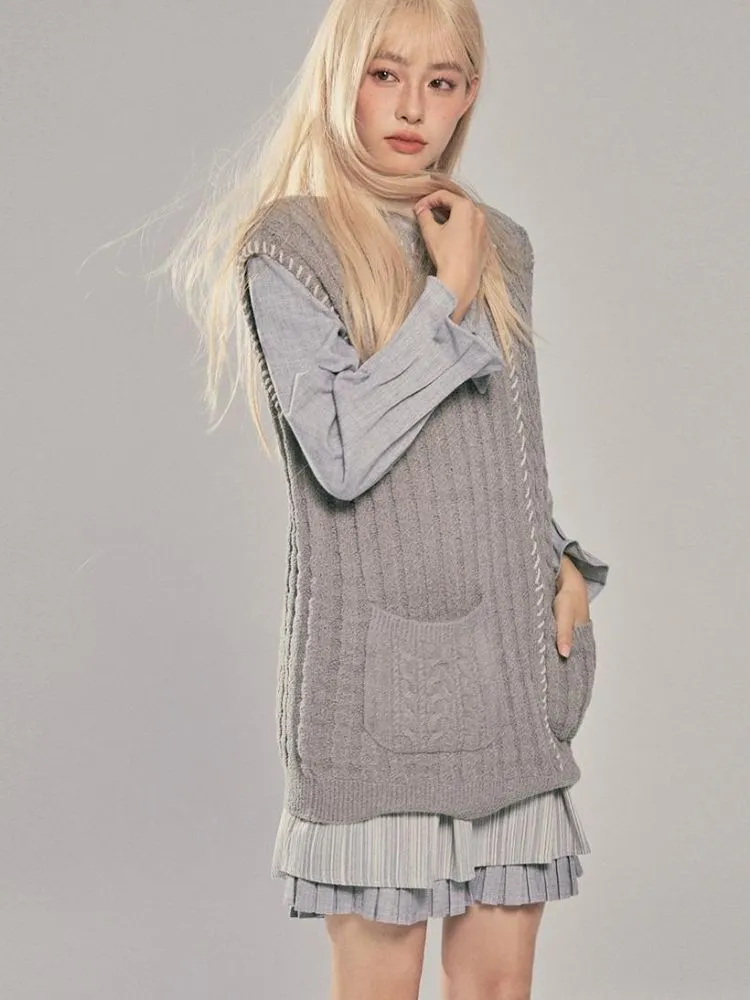 College style sweater vest【s0000003721】