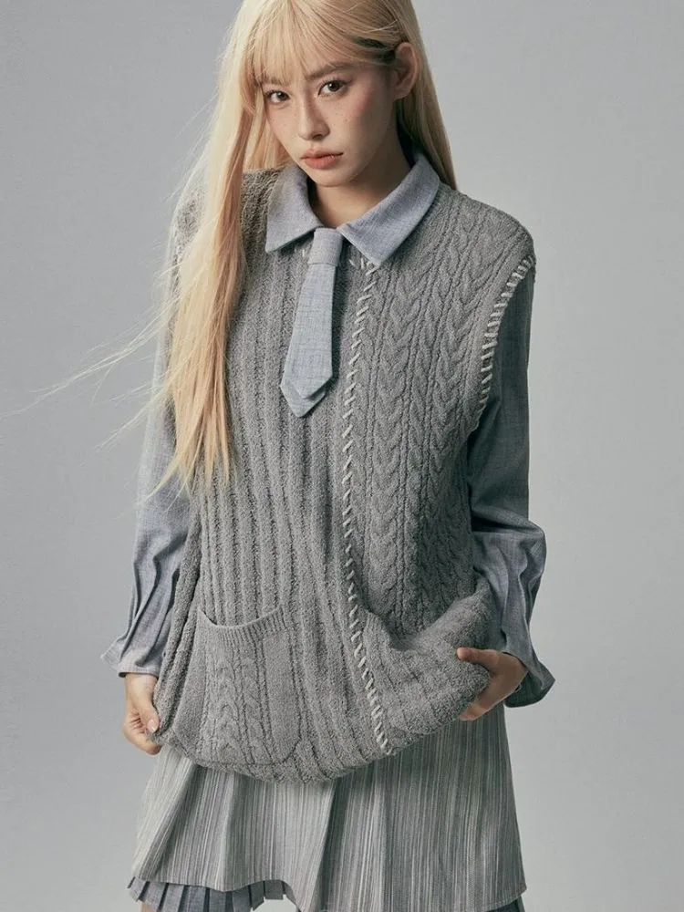 College style sweater vest【s0000003721】