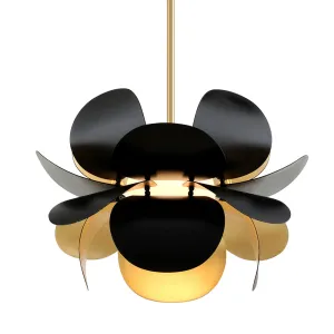 Corbett Lighting Ginger Black Base And Opal White Shade Pendant