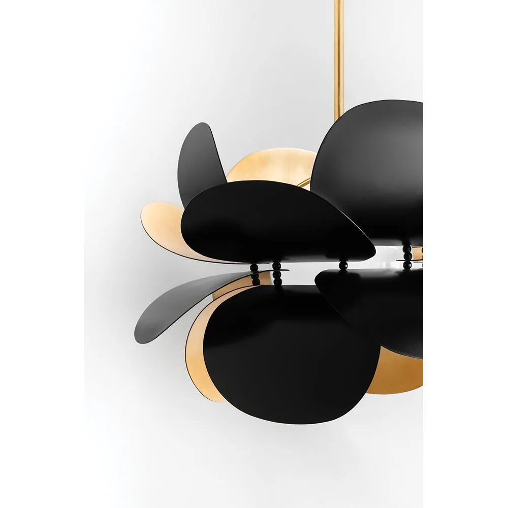 Corbett Lighting Ginger Black Base And Opal White Shade Pendant
