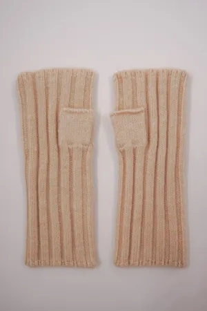 Cream Cut Off Gloves