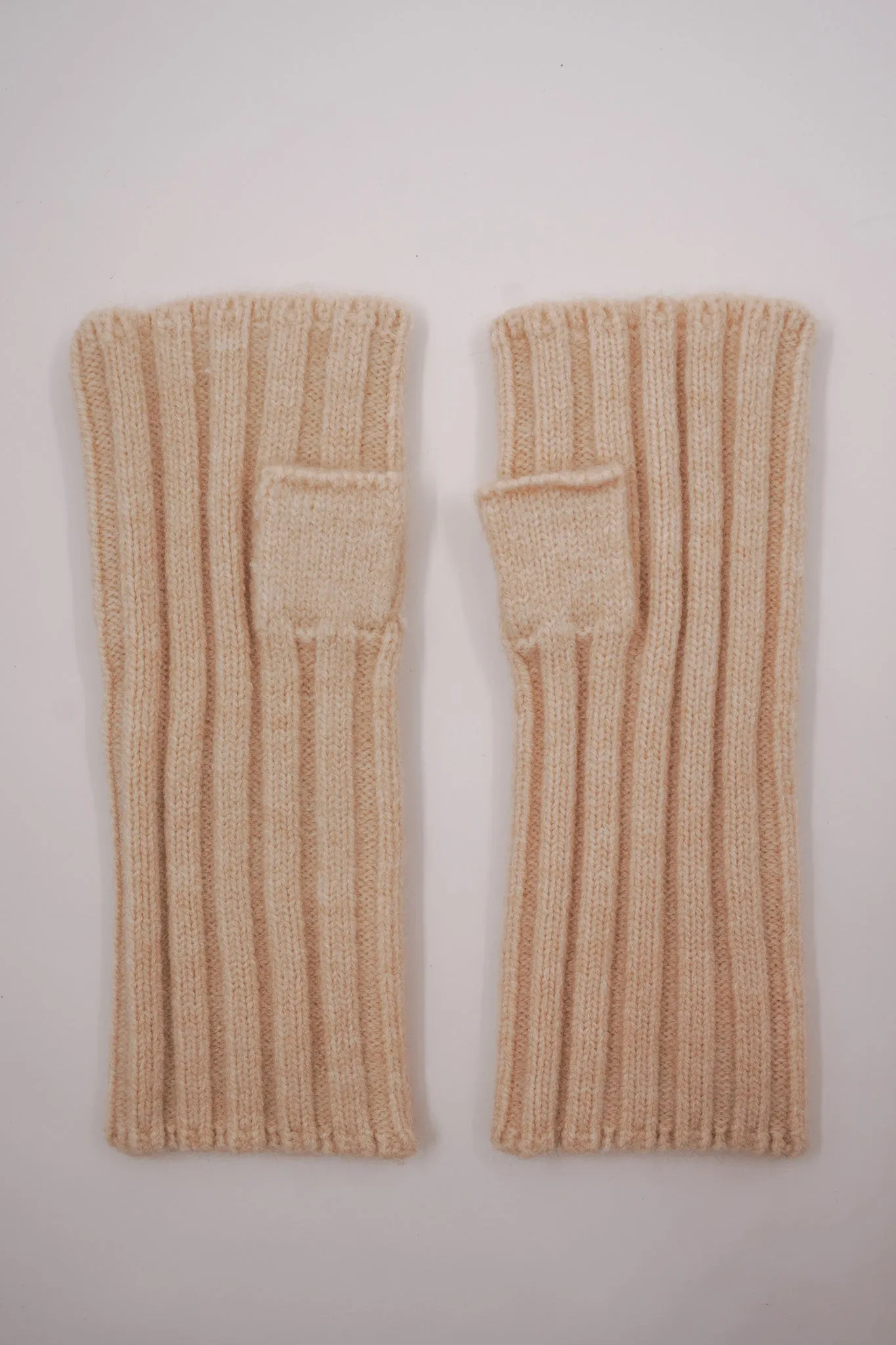Cream Cut Off Gloves