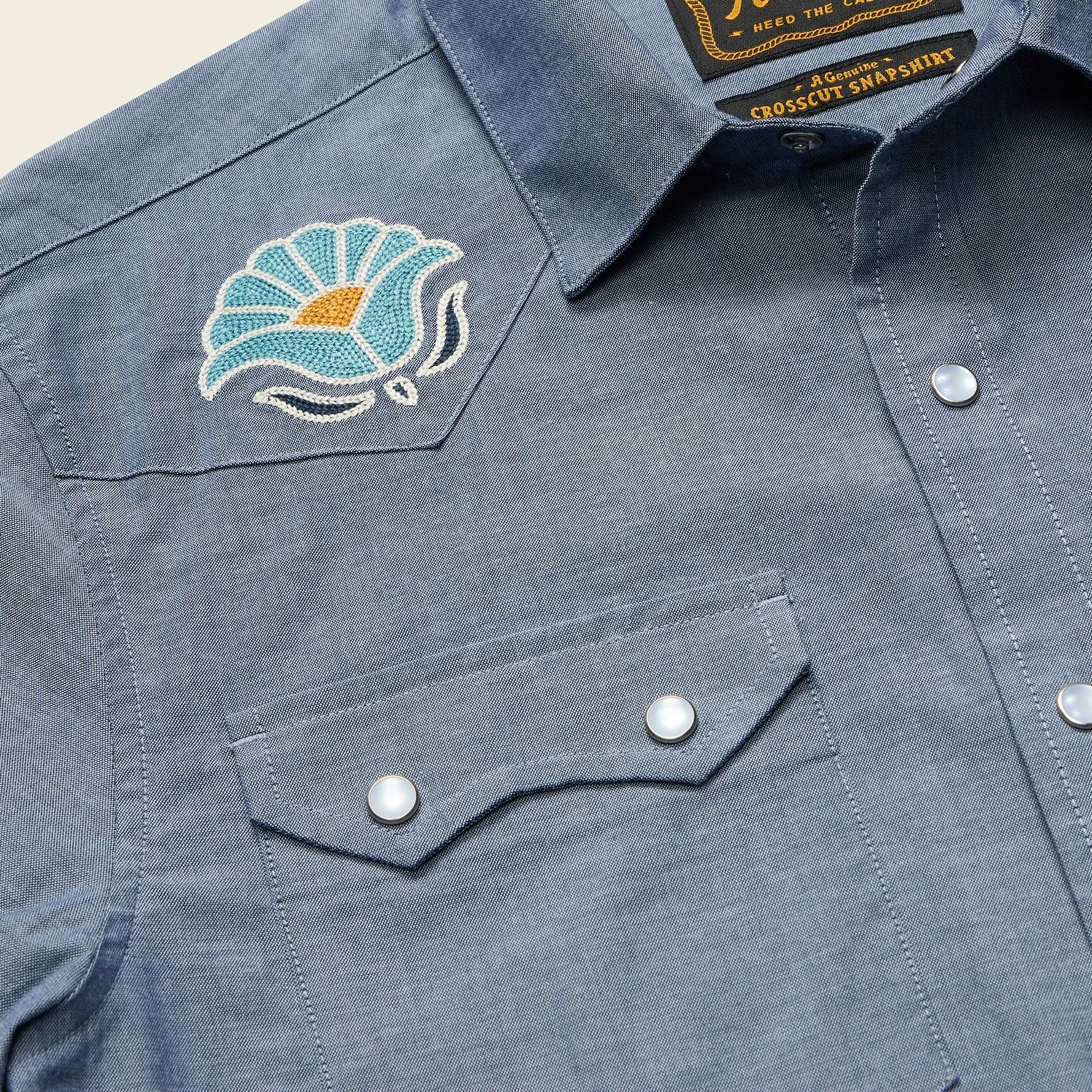 Crosscut Deluxe Short Sleeve Shirt Fresh Blooms : Indigo
