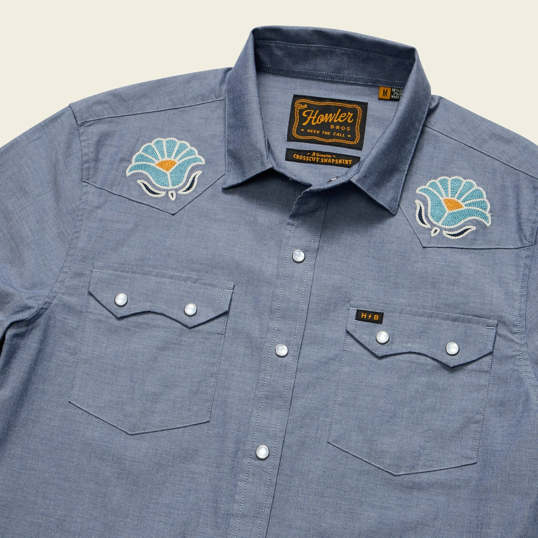 Crosscut Deluxe Short Sleeve Shirt Fresh Blooms : Indigo