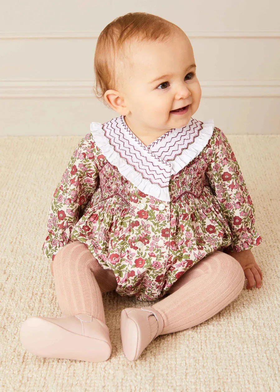 Dusky Pink Ribbed Tights (0mths-10yrs)