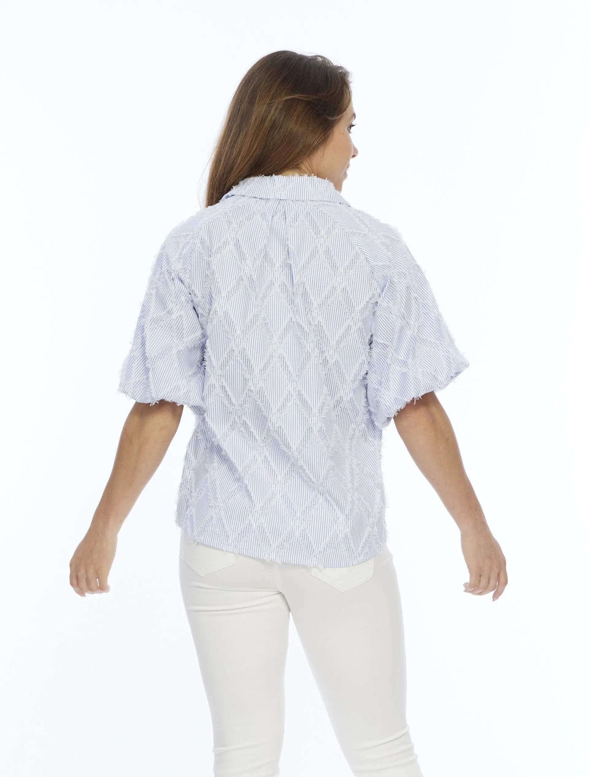 Embroidered Short Sleeve Top | Halo LIOR