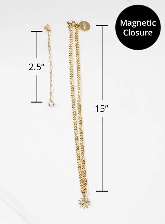 Gold Hammered Sun Necklace