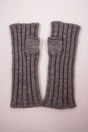 Grey Cut Off Gloves