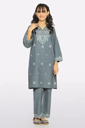 Grey Embroidered Teens 2PC