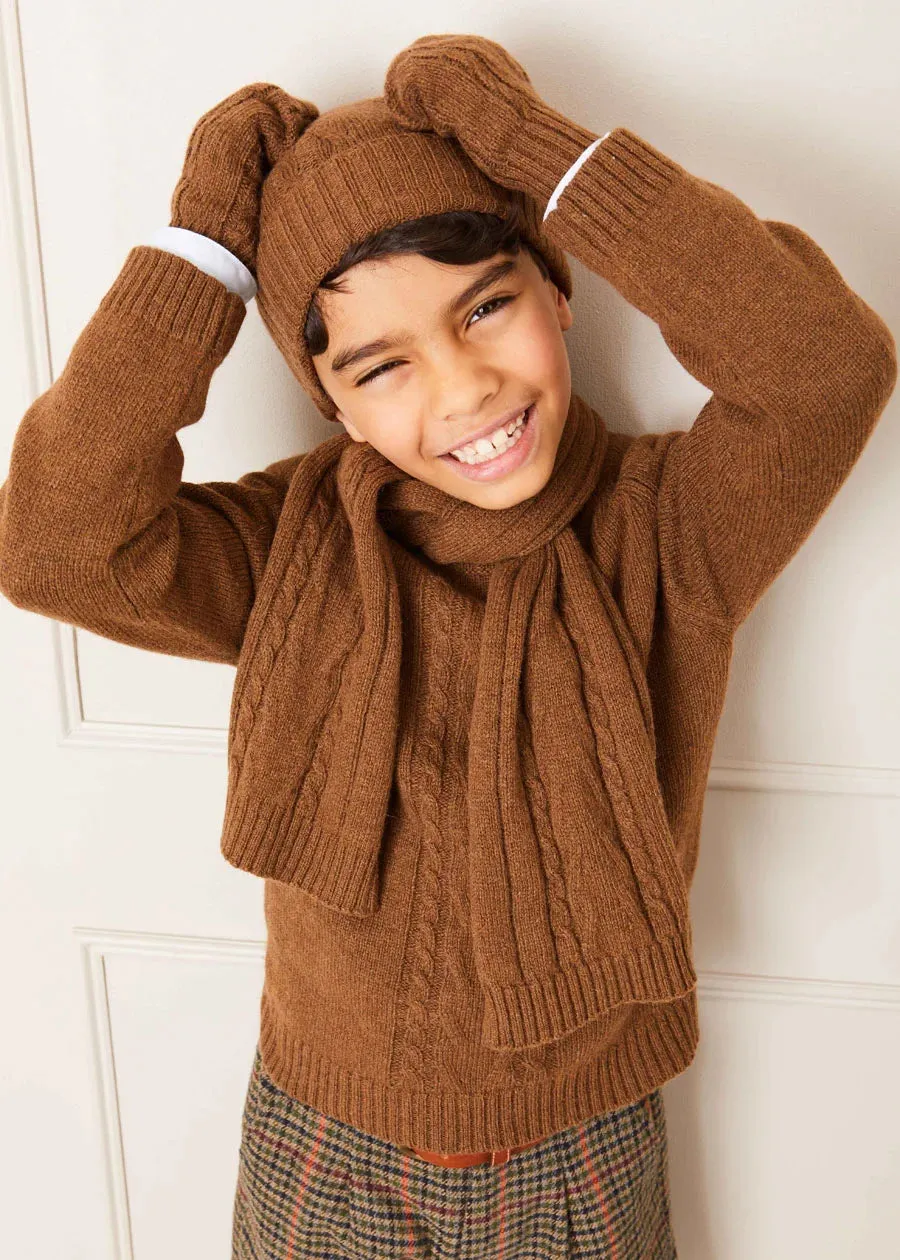 Houndstooth Shorts in Brown (4-10yrs)