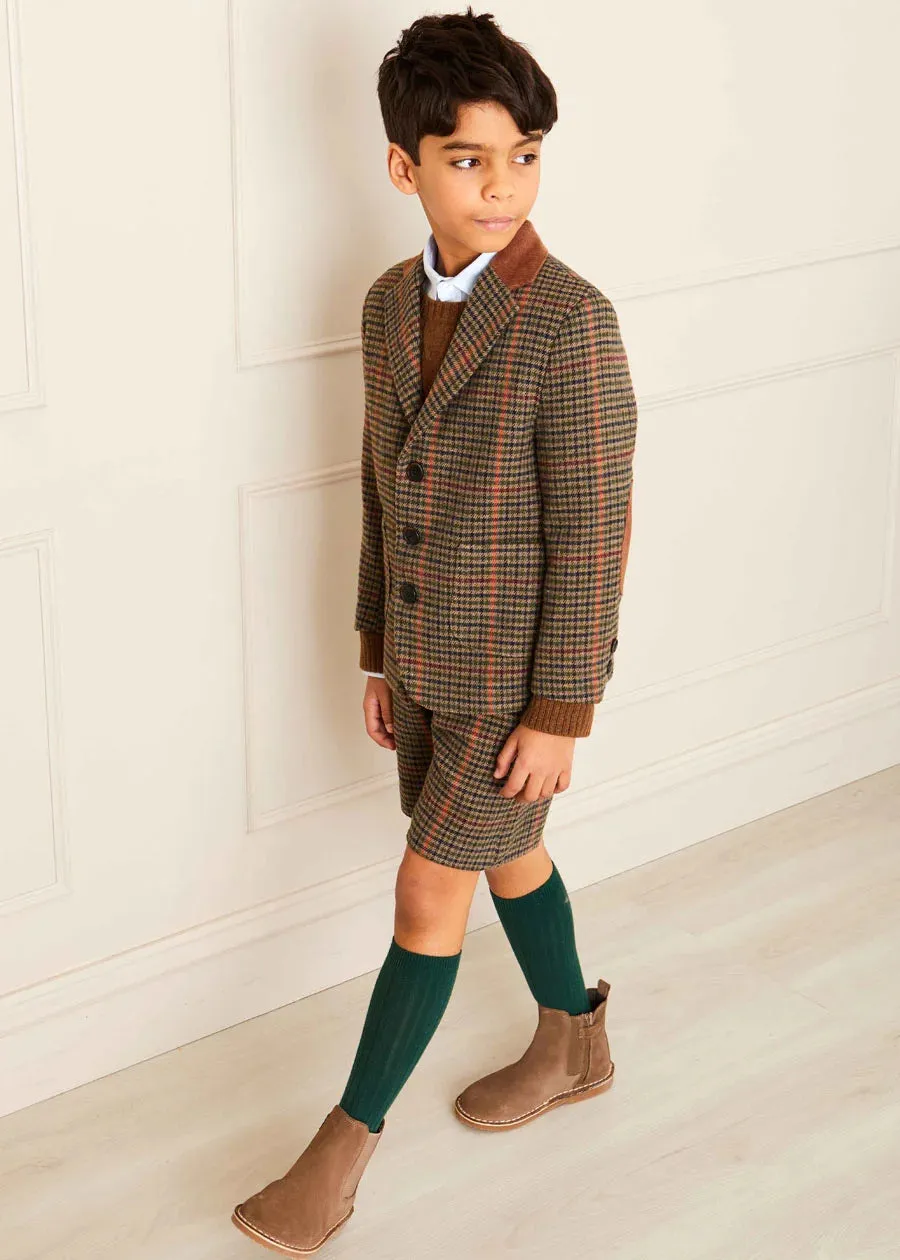 Houndstooth Shorts in Brown (4-10yrs)