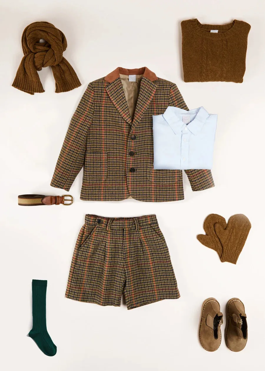 Houndstooth Shorts in Brown (4-10yrs)