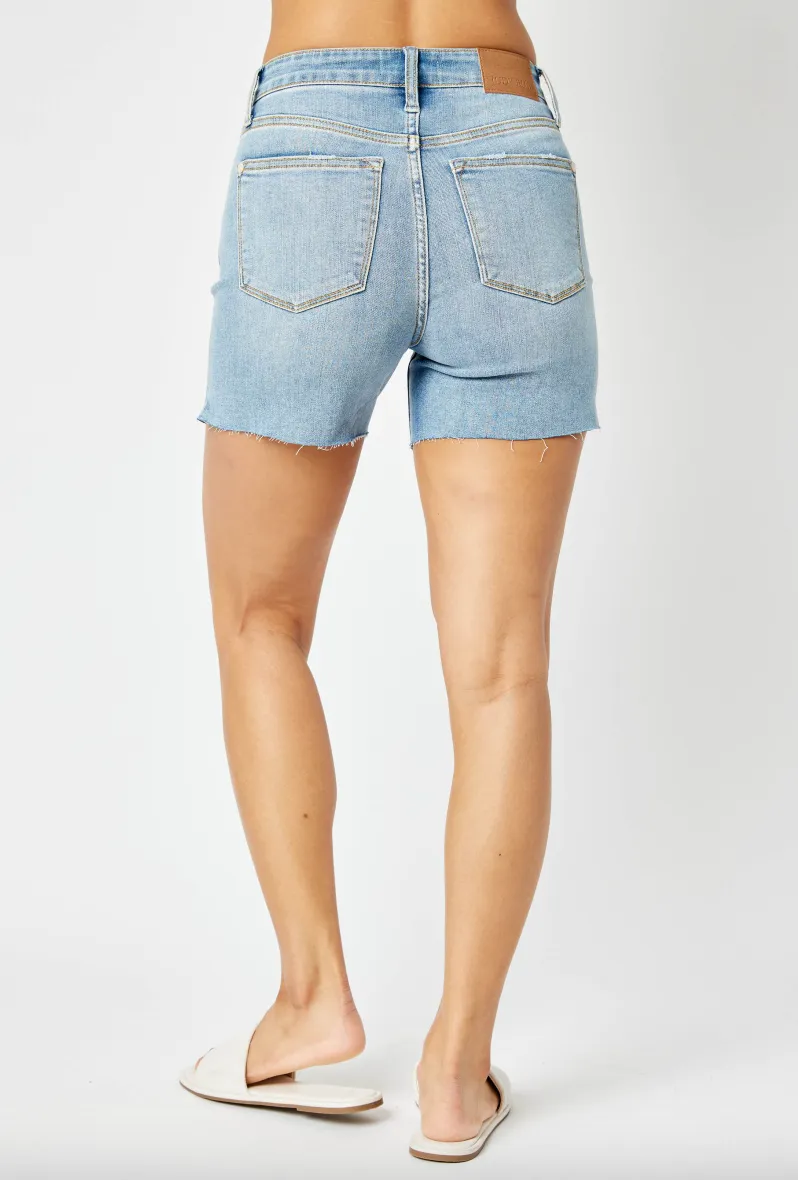 Judy Blue Cut Off Side Slit Shorts