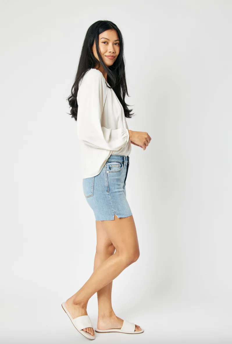 Judy Blue Cut Off Side Slit Shorts