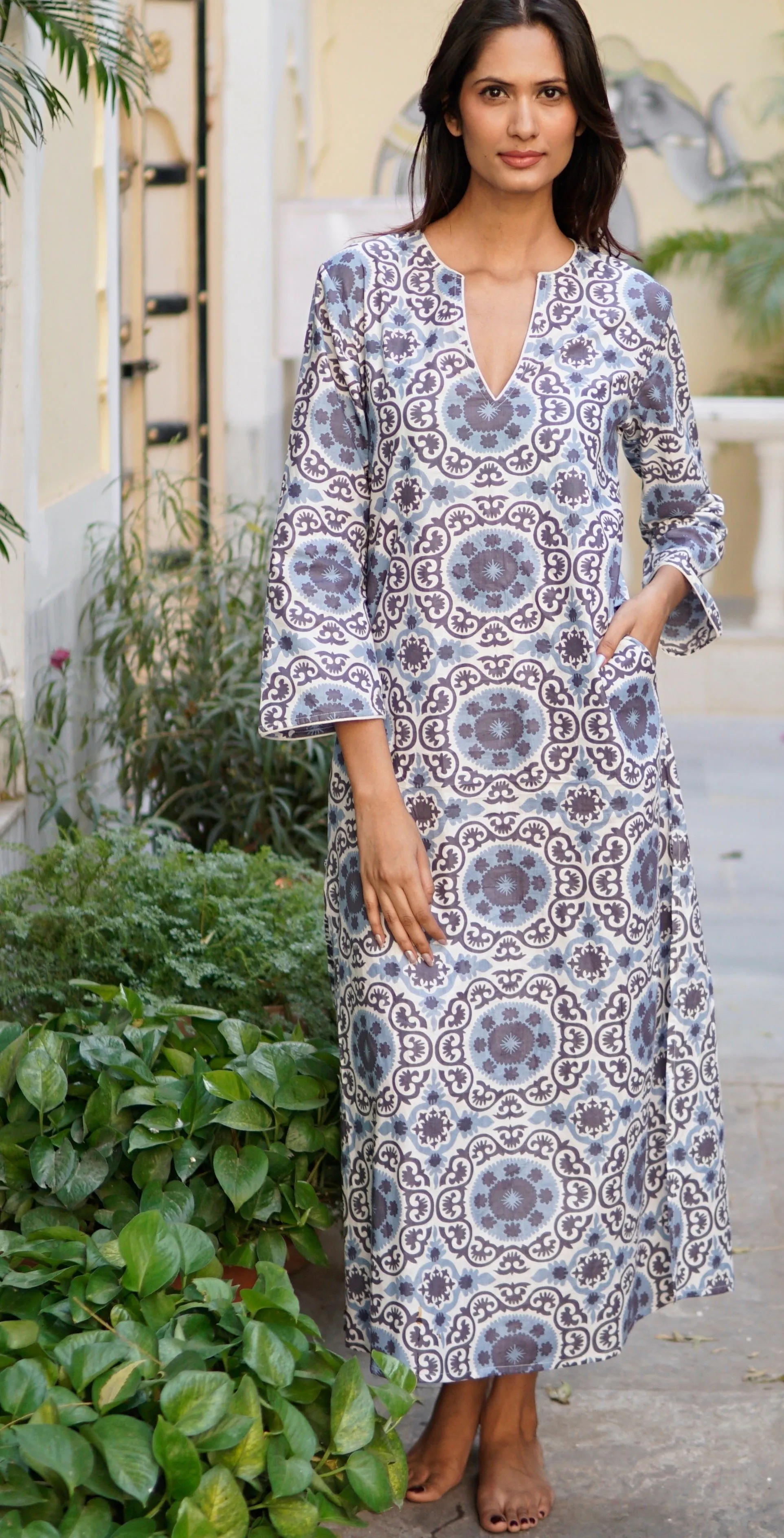 Kaftan, beach dress, long kaftan dress, beach kaftan, luxury beach cover-up 'Rosina'