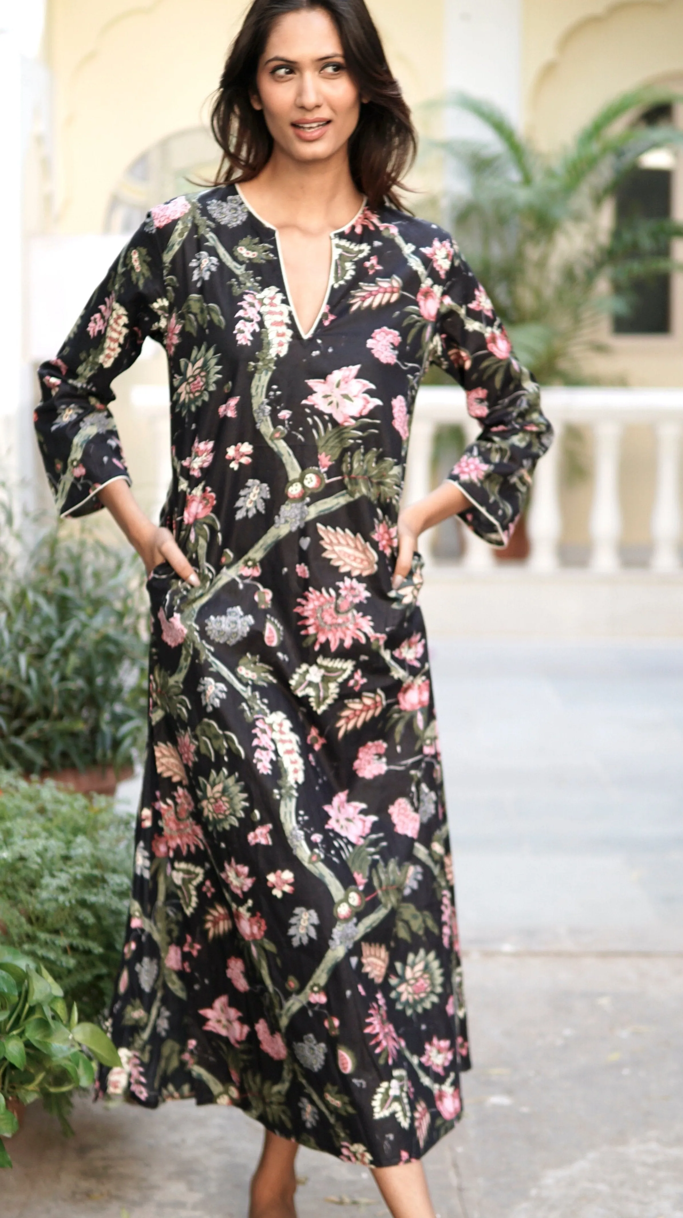 Kaftan, Juanita long kaftan dress, beach kaftan, luxury beach coverup with pockets