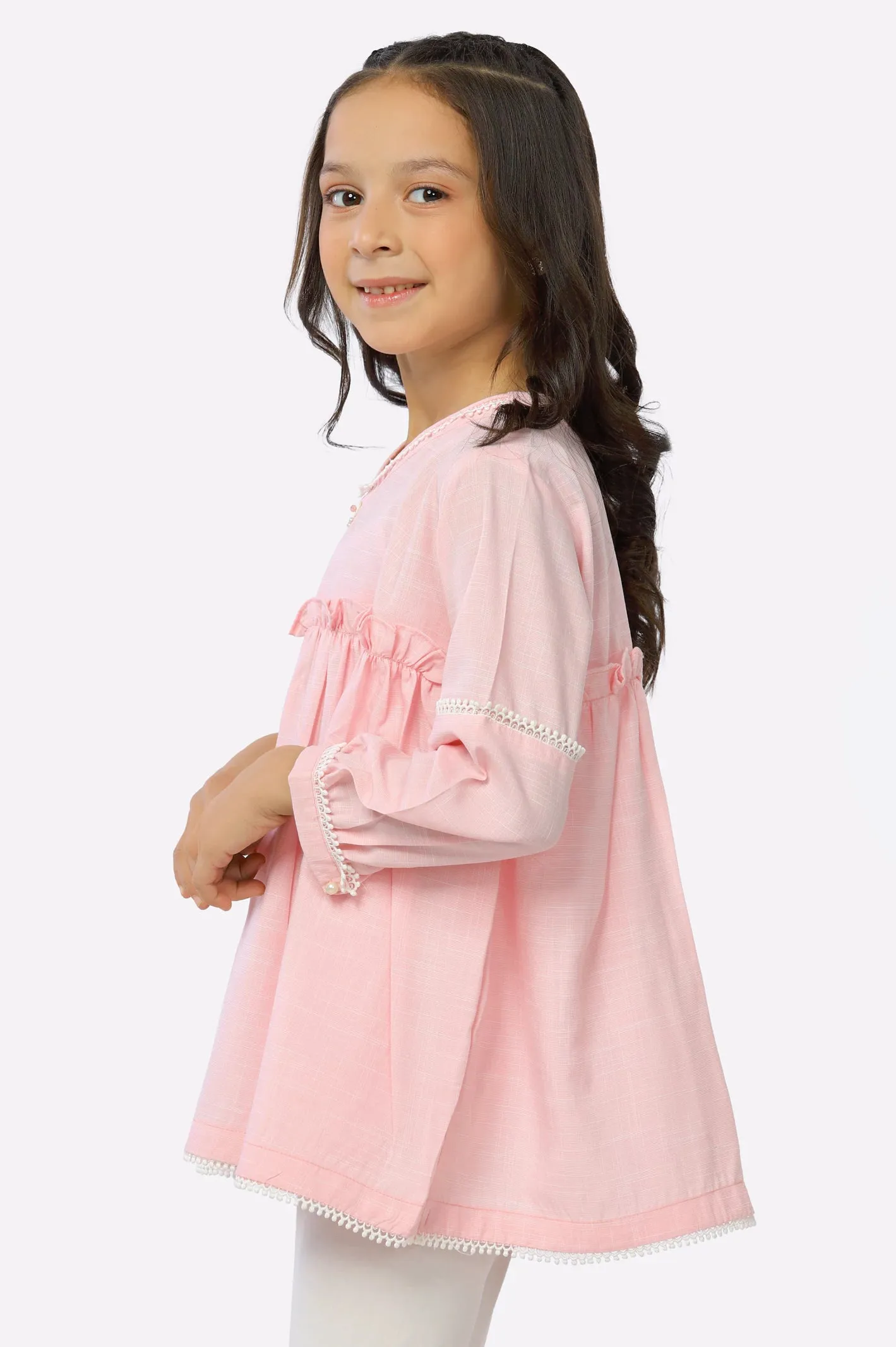 Light Pink Chambray Girls Kurti