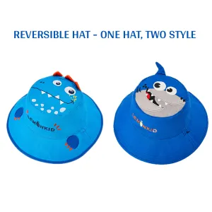 Little Surprise Box Blue Dual Side Reversible Sun Hat with UPF50  for Toddlers& Kids