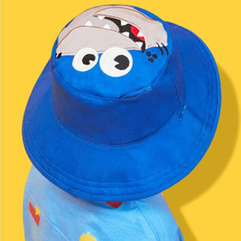 Little Surprise Box Blue Dual Side Reversible Sun Hat with UPF50  for Toddlers& Kids